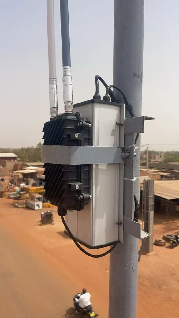 Pole-mounted communication equipment