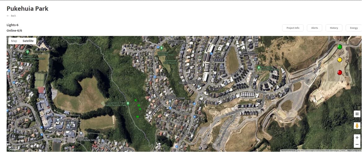 Project map in the Solar IoT platform