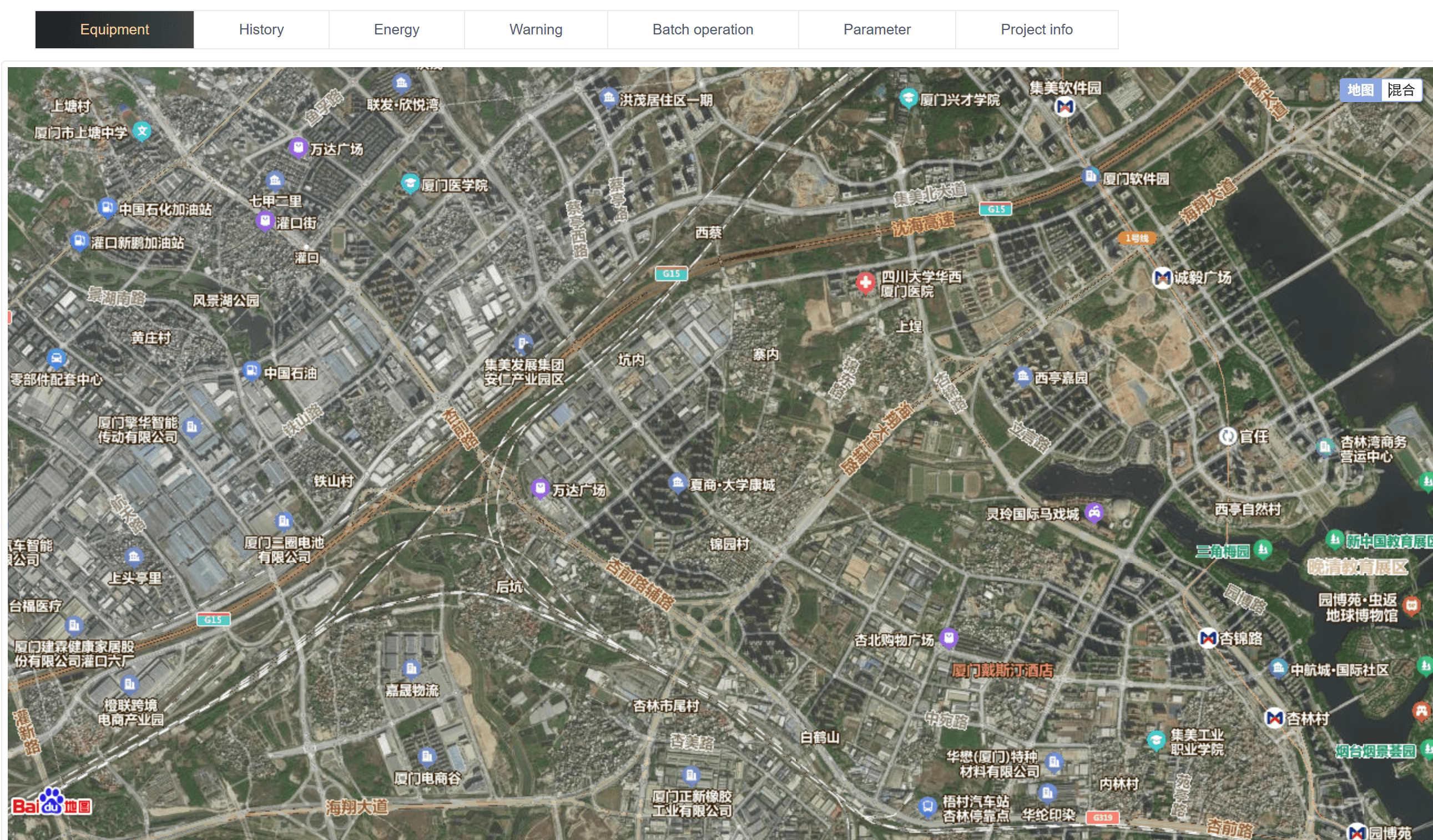 Solar lighting platform device map and equipment details