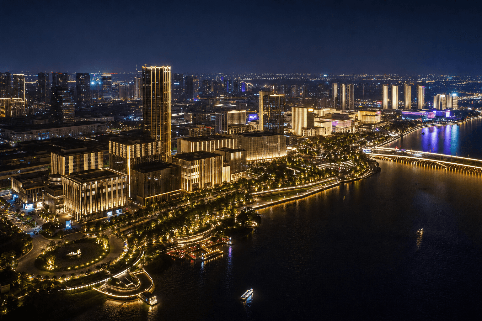 Domestic Waterfront Mixed-Use Cluster Facade Lighting Rollout