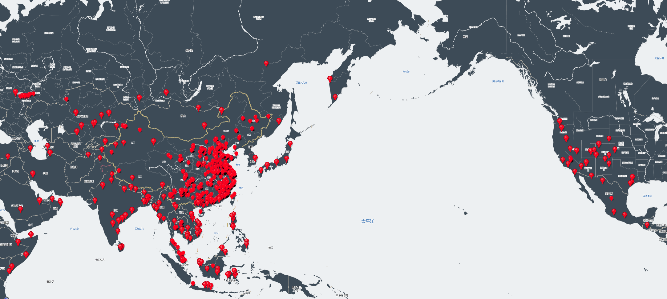 Solar lighting platform global device distribution map
